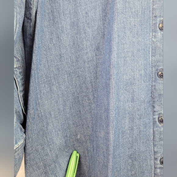 Madewell Dress Small Chambray Denim Blue Long Sleeve Button Front Collared Solid - Picture 6 of 11